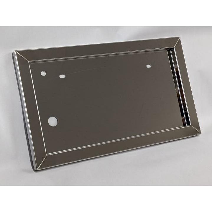 ナンバープレート枠(中型車用) 25角平 鏡面 : ステンレスアートG-1