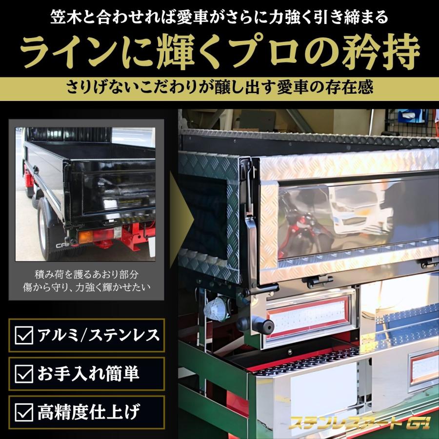 T/S製 三菱ふそう キャンター あおりフレームカバー 3方セット