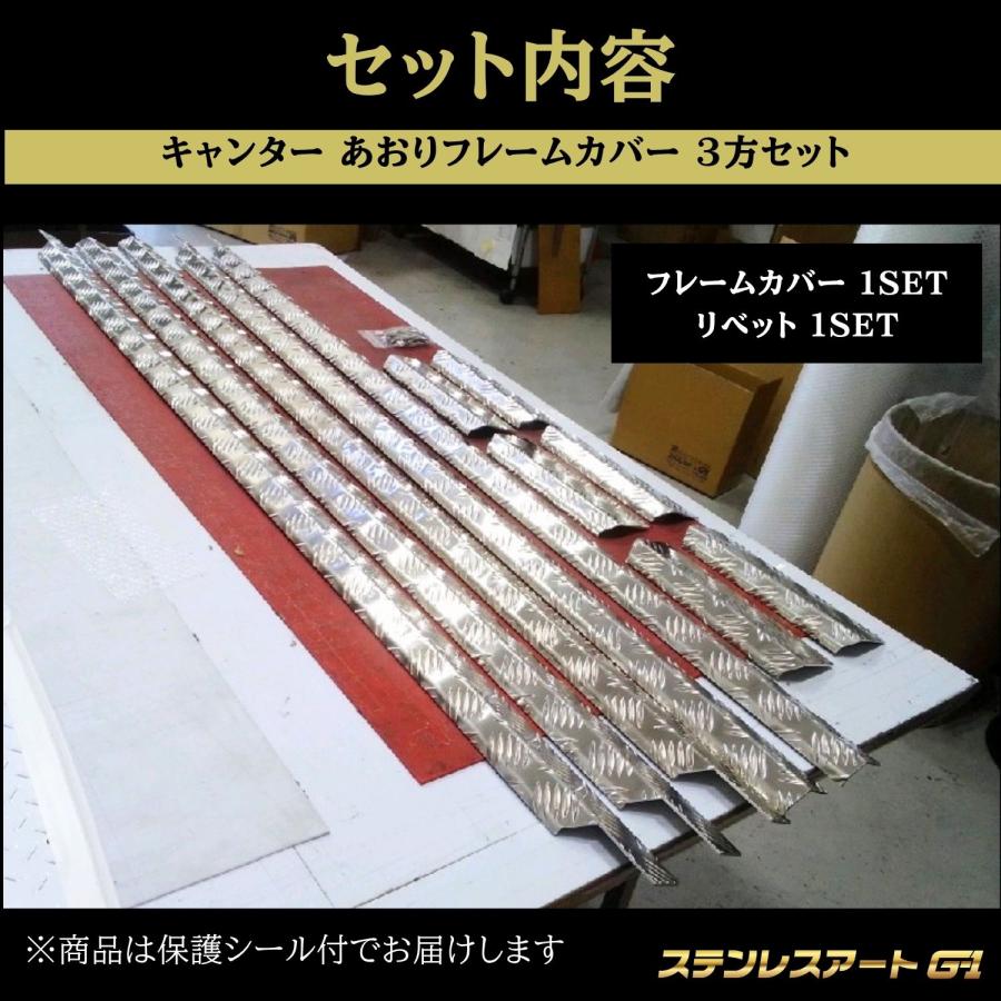 canter用　アオリ　ステンレスリアガード T/S製 三菱ふそう キャンター あおりフレームカバー 3方セット