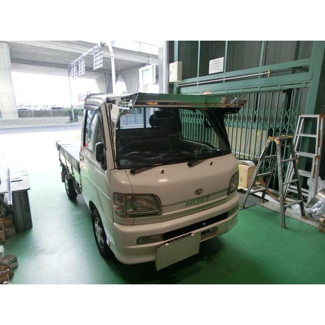 ダイハツ ハイゼット200系 フロントバイザー D-500 鏡面 : ステンレス