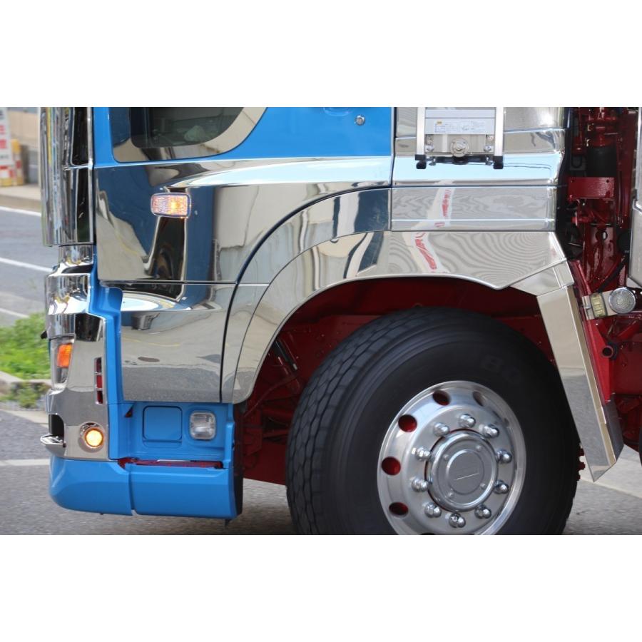 日野 17プロフィア マッドガード 交換式 ウロコ R/L : ステンレス