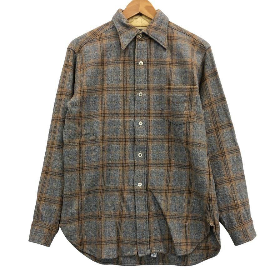 ペンドルトン 70S チェックシャツ ウール ベージュ系 サイズM【AFB37】 中古◇ペンドルトン 70S チェックシャツ ウール ベージュ系 メンズ