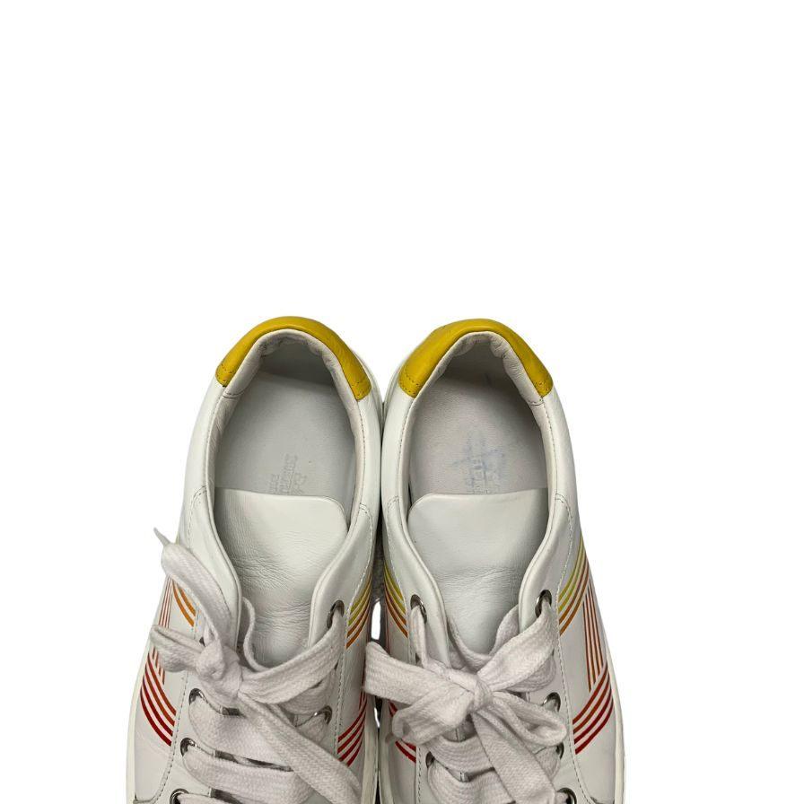 HERMES アヴァンタージュスニーカー　35 エルメス/スニーカー/白×シルバー×ダークグレー/サイズ：36 1/2