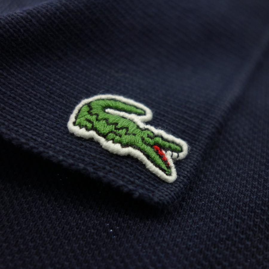 極美品◇ラコステ ポロシャツ 襟ロゴ メンズ XS ネイビー LACOSTE
