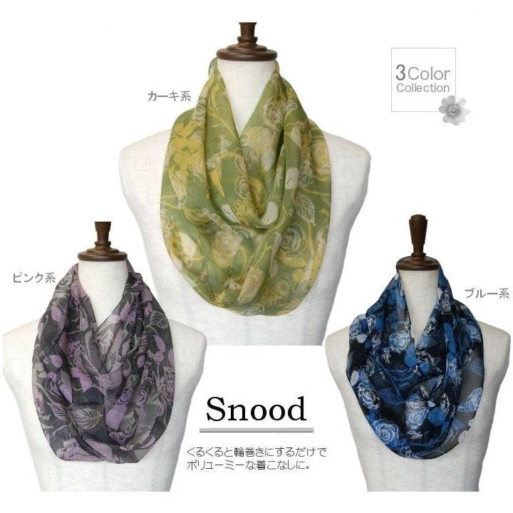 スヌード スカーフ シルク ストール 輪 リング 花柄 薄手 春夏秋 母の