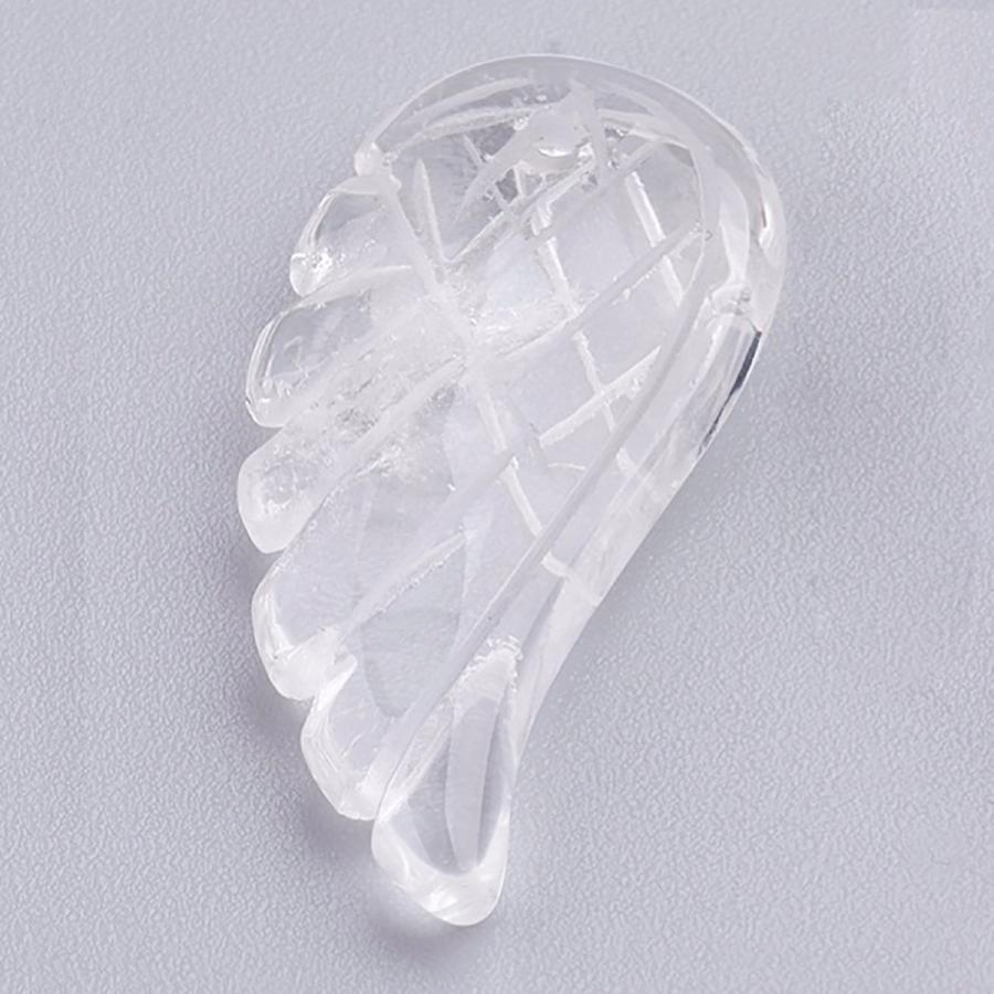 天然石 パワーストーン 天使の羽 翼 フェザー パーツ 天然水晶 彫刻