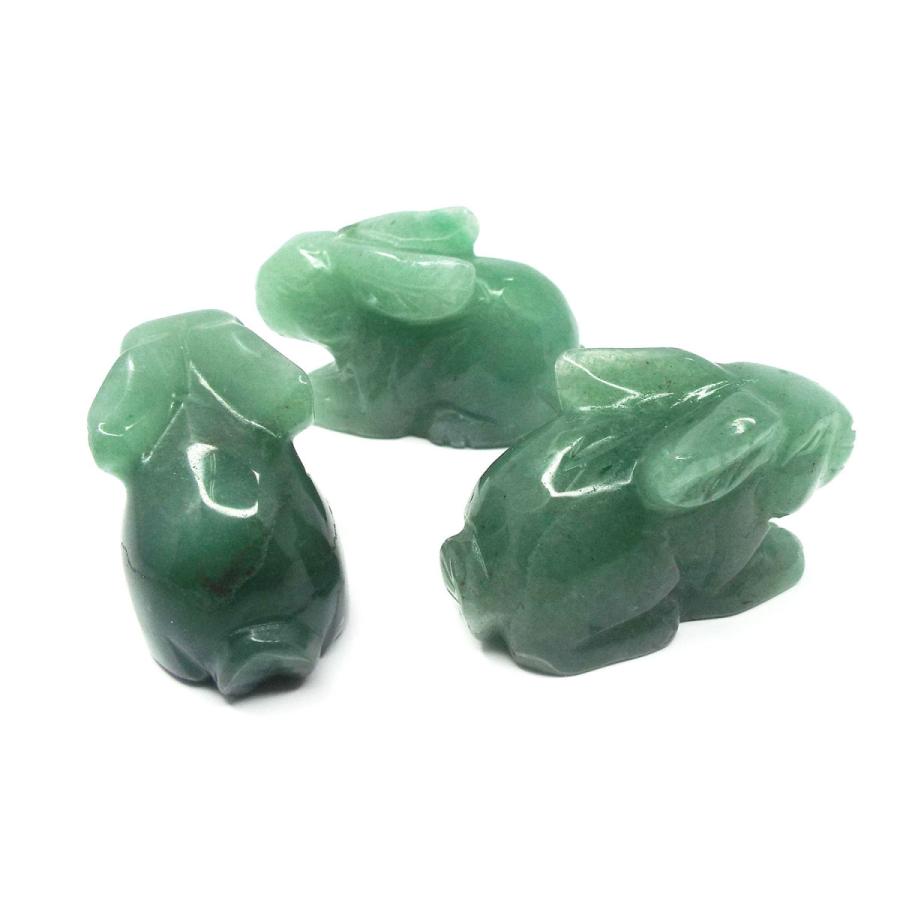 天然石 パワーストーン うさぎ ウサギ 兎 彫刻 置物 グリーンアベンチュリン インテリア |  | 01