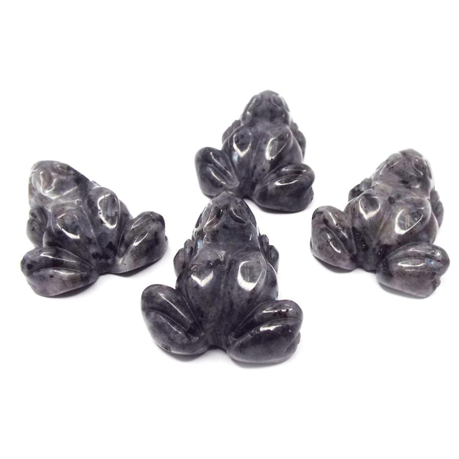 天然石 パワーストーン かえる カエル 蛙 彫刻 置物 ラブラドライト インテリア |  | 01