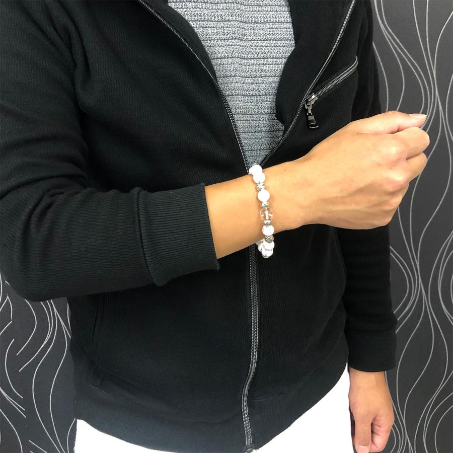 天然石 パワーストーン ブレスレット メンズ アクセサリー ホワイト