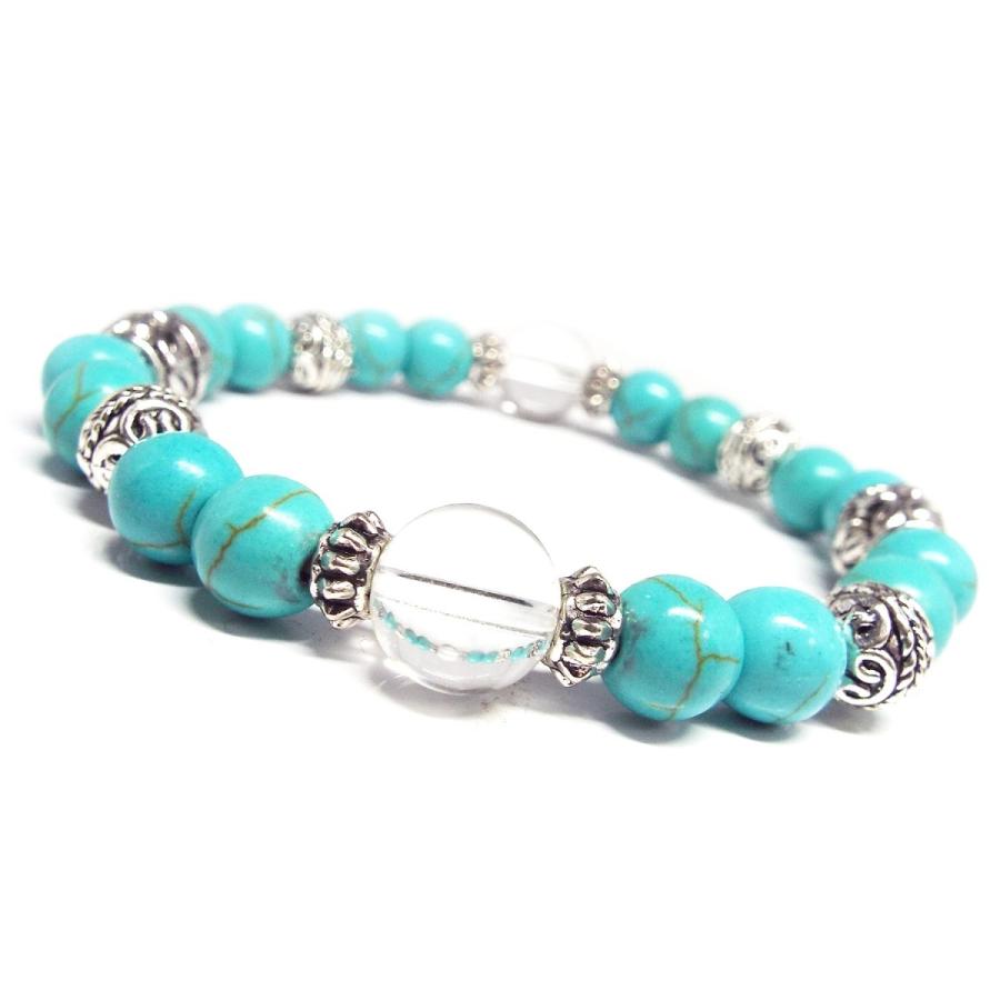 天然石 パワーストーン ブレスレット レディース アクセサリー 限定特価 夏ブレス ターコイズ 水晶 D2 40 Stone Kitchen 通販 Yahoo ショッピング
