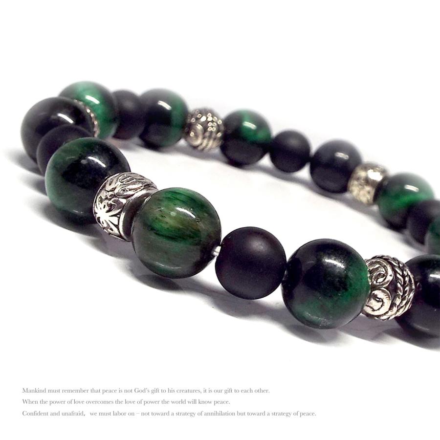 天然石 パワーストーン ブレスレット メンズ アクセサリー グリーン  