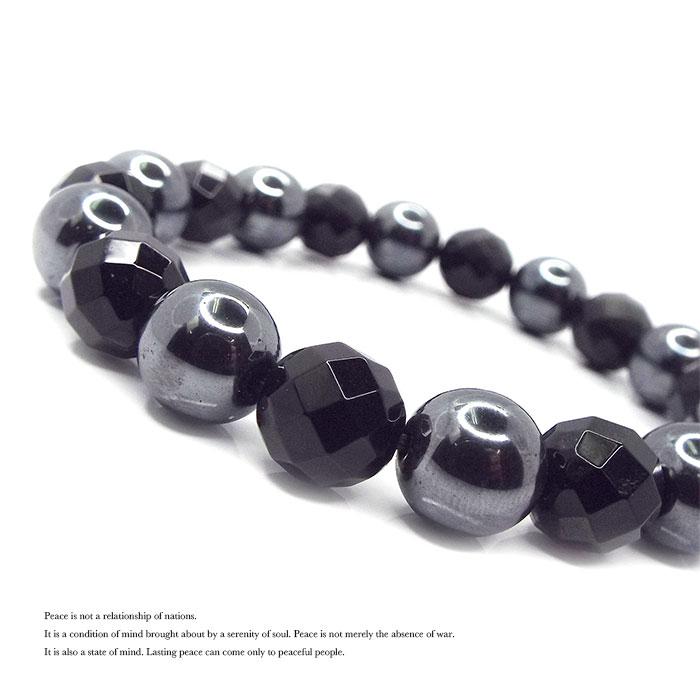 ファイテン　天然石　ブラックオニキス、ヘマタイトブレス 楽天市場】大玉 天然石 パワーストーン ブレスレット ヘマタイト