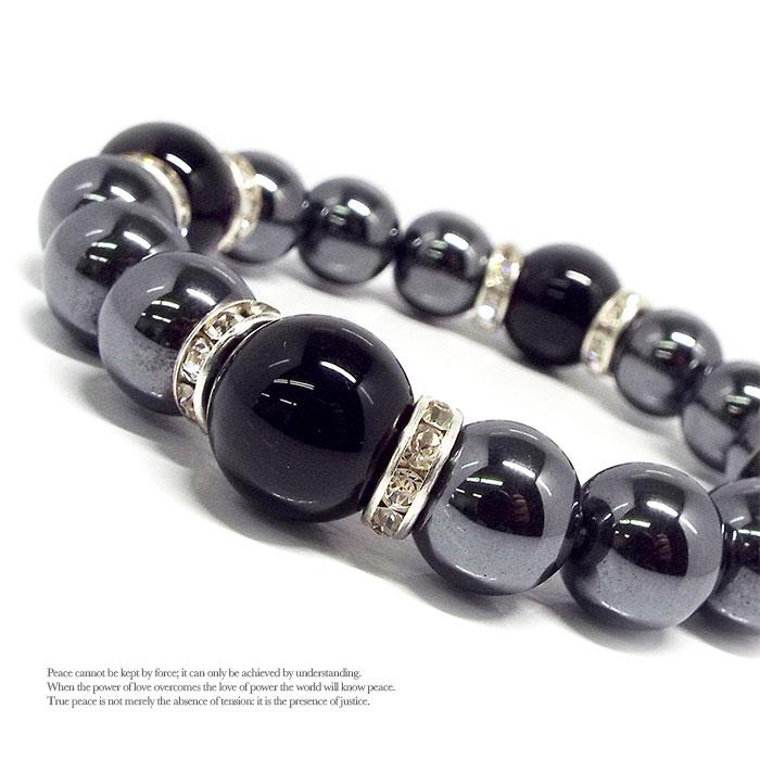 大迫力 大玉 天然石 パワーストーンブレスレット オニキス ヘマタイト D5 23 Stone Kitchen 通販 Yahoo ショッピング