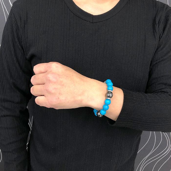 大迫力 大玉 天然石 パワーストーンブレスレット ヘマタイト 