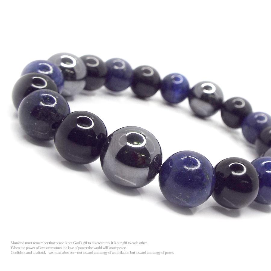 ヘマタイト　磁石石　と　ラピス入りオニキスのブレス2点セット売り ヘマタイト 磁石石 と ラピス入りオニキスのブレス2点セット売り