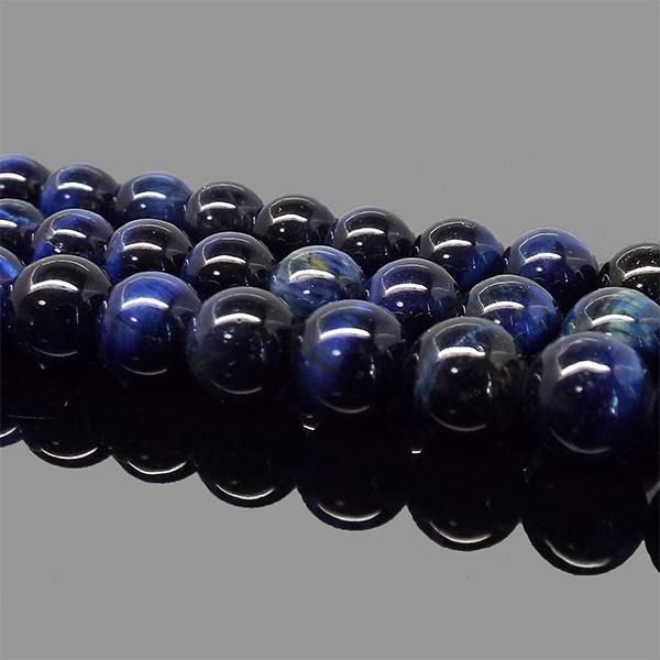1連 15cm 天然石 ビーズ ブルータイガーアイ 虎目石 約8mm 半連売り 