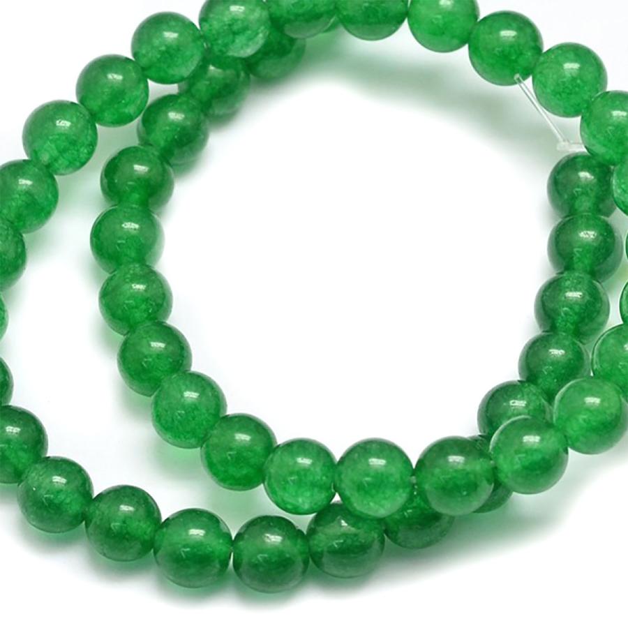 天然石 ビーズ グリーンジェイド 連売り 約6mm パワーストーン