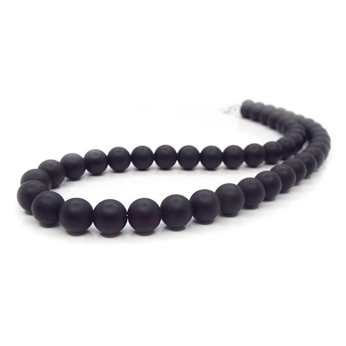 天然石 ネックレス マットオニキス 黒瑪瑙 艶消 約4mm 天然石 ネックレス マットオニキス 黒瑪瑙 艶消 約4mm
