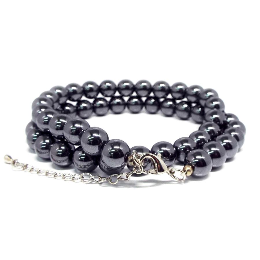 プレゼント 約50cm 天然石 ロング ネックレス ヘマタイト 磁気なし 約4mm パワーストーン アクセサリー 肩こり Whitesforracialequity Org