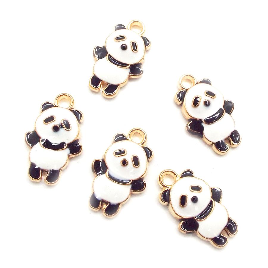 アクセサリーパーツ パンダ ぱんだ 5個セット チャームパーツ ゴールド 