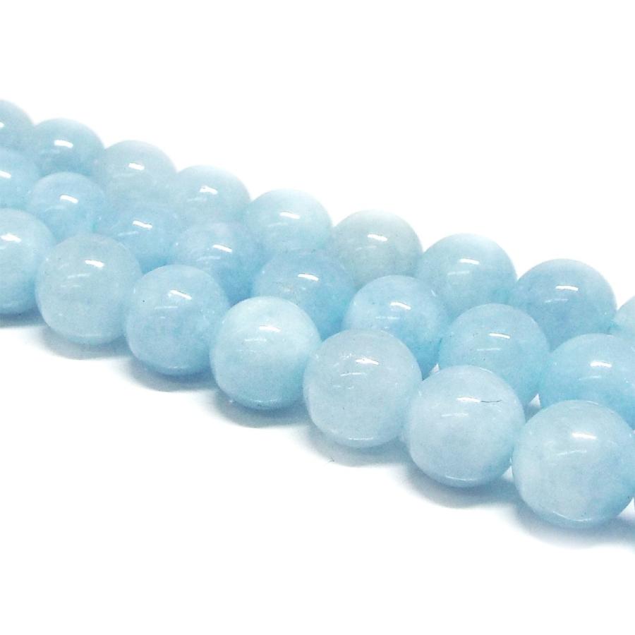 天然石 ビーズ 天然アクアマリン 藍玉 約8mm 連売り パワーストーン
