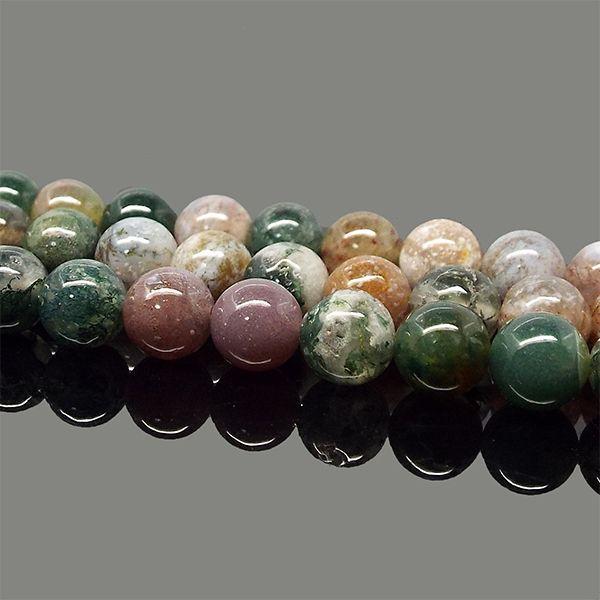 天然石 ビーズ インドアゲート インド瑪瑙 約6mm 連売り