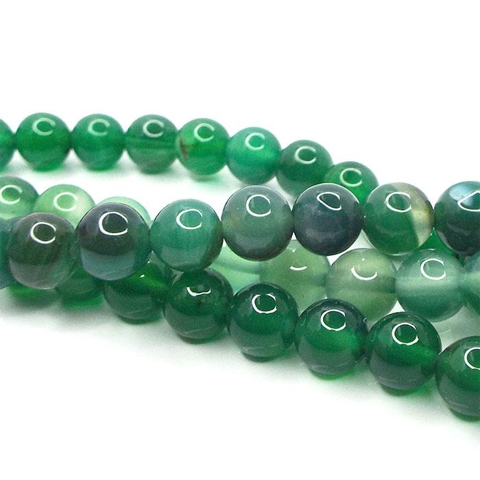 天然石 ビーズ グリーンメノウ 緑瑪瑙 約8mm 連売り パワーストーン