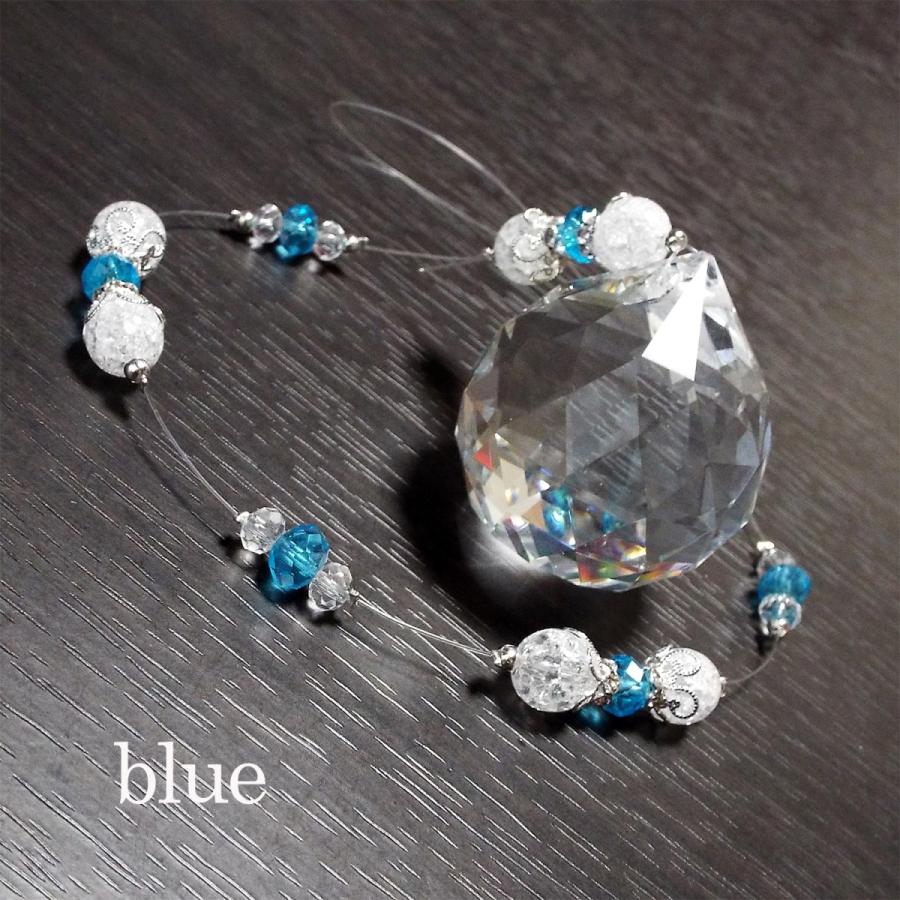 Snow Drop クラック水晶 サンキャッチャー 2nd ブルー トップ 約40mm|stone-kitchen|03