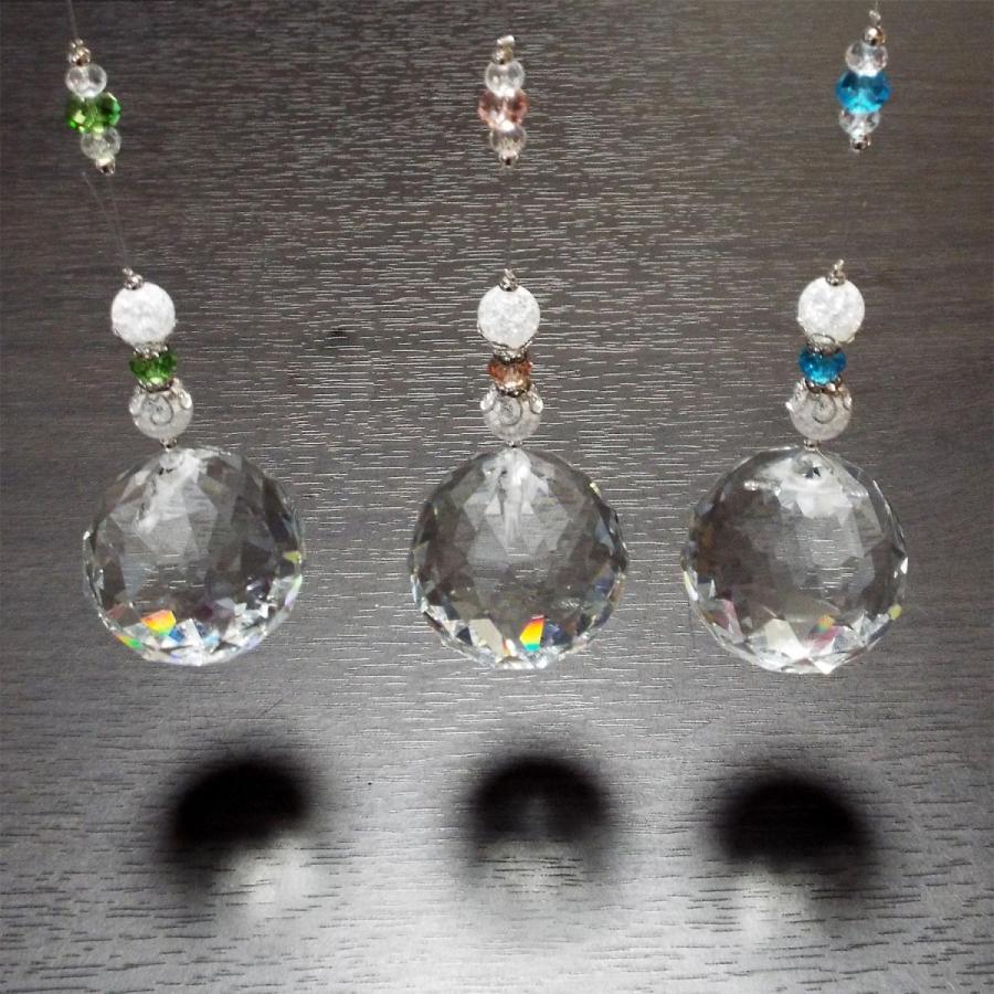 Snow Drop クラック水晶 サンキャッチャー 2nd ブルー トップ 約40mm|stone-kitchen|04