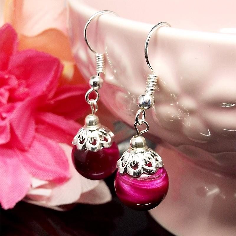 天然石 タイガーアイ パワーストーン レインボーピアス 大玉10mm ピンクタイガーアイ Ss 3 3 Stone Kitchen 通販 Yahoo ショッピング