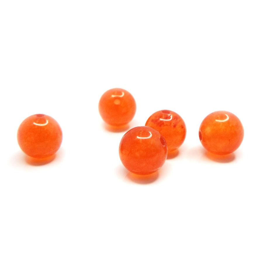 天然石 オレンジジェイド 約6mm 粒売り パワーストーン ハンドメイド