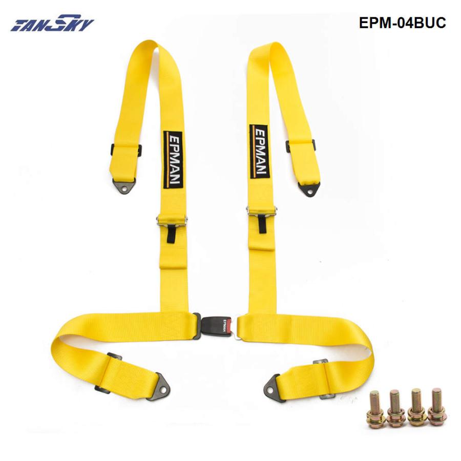 EPMAN 4点式シートベルト　2席分 EPMAN 4点式シートベルト ノーマルバックル レーシングハーネス 3