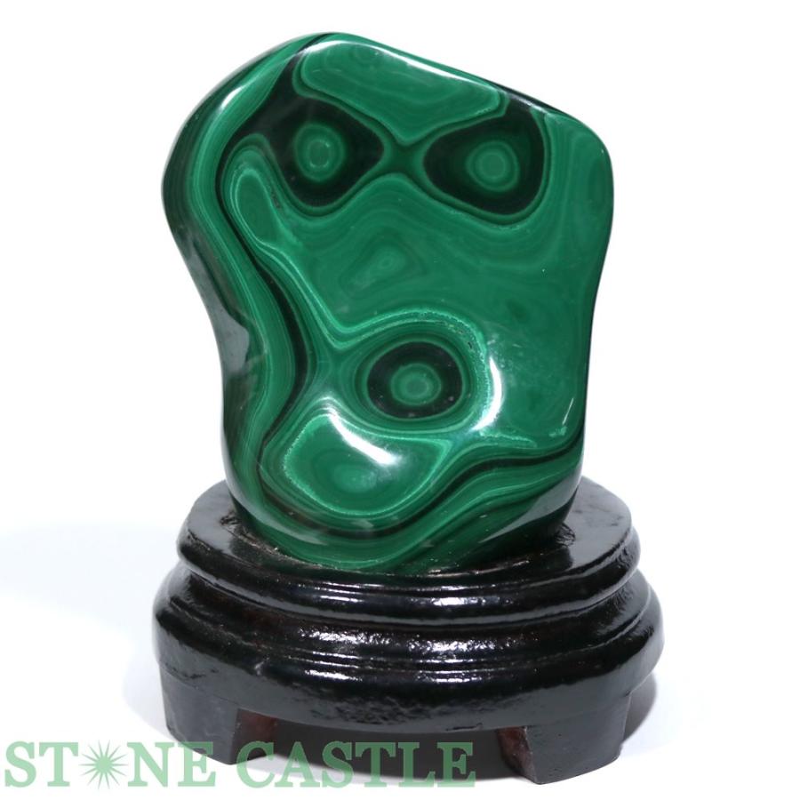 石流通センター 一点物 天然石 原石 マラカイト (台付) No.59