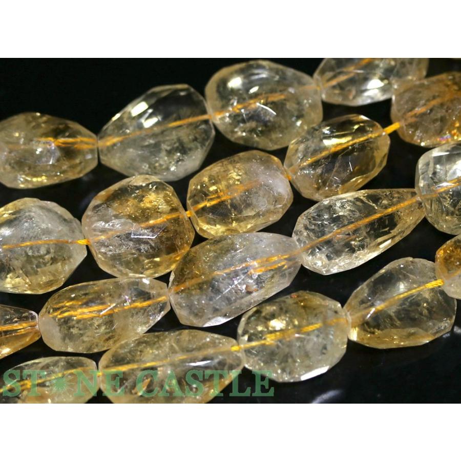 石流通センター 天然石 ビーズ アクセサリー カットビーズ 天然シトリンクォーツ タンブルカット 約20x15〜30x23mm パワーストーン_1
