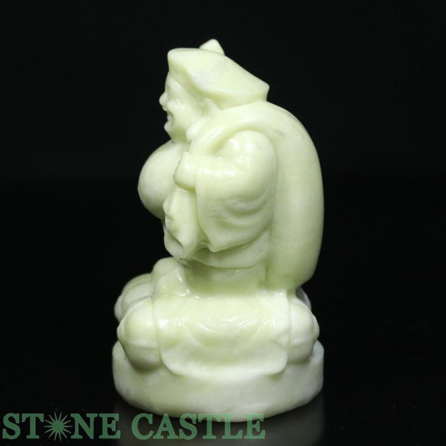 石流通センター 一点物 天然石 彫刻置物 七福神 大黒天 レモンジェード 