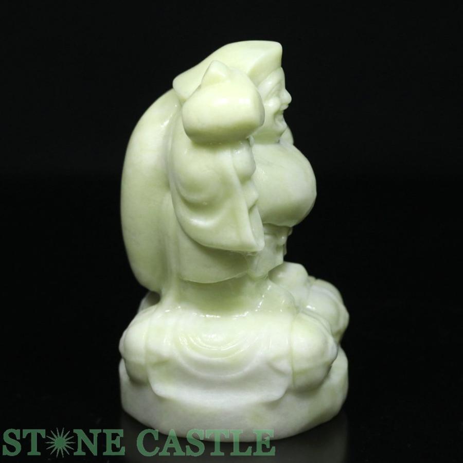 石流通センター 一点物 天然石 彫刻置物 七福神 大黒天 レモンジェード 