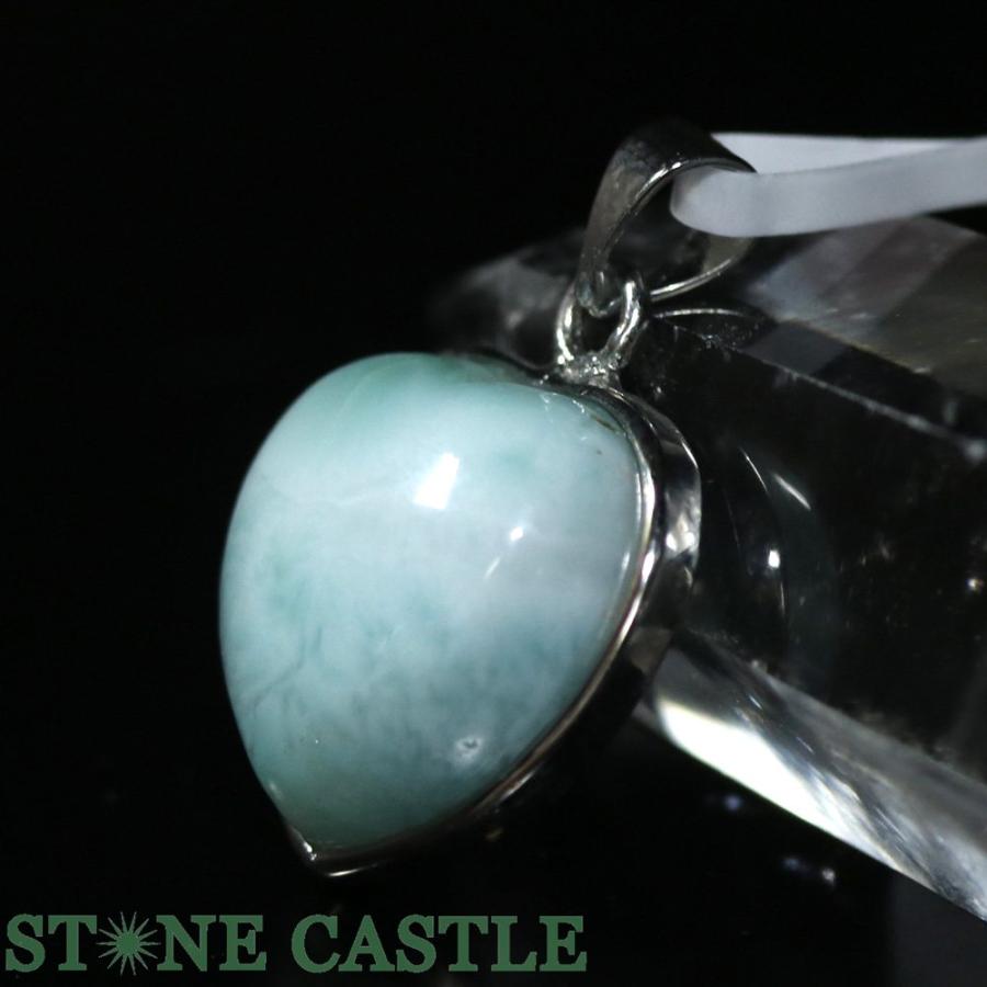 石流通センター 一点物 天然石 ペンダント ラリマー (3A) ハート型 No