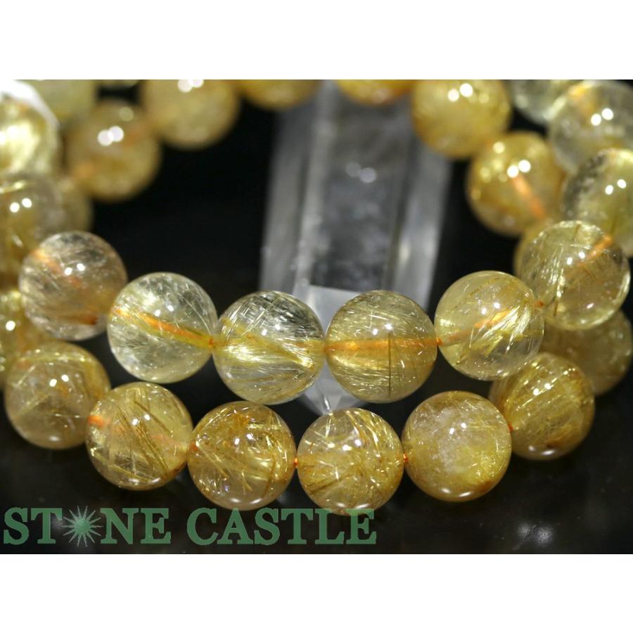 【ブレスレット】ゴールデンルチルクォーツ5A 約13.5〜14mm 高品質天然石 石流通センター 高品質 天然石 ブレスレット ゴールデンルチルクォーツ