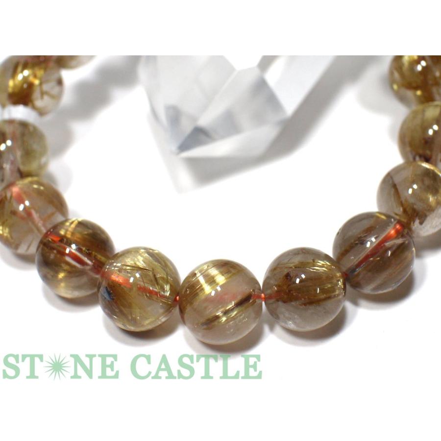 石流通センター 一点物 天然石 ブレスレット 極太タイチンスモーキールチルクォーツ (6A) No.01 (約11〜11.5mm) (ケース付) パワーストーンの画像
