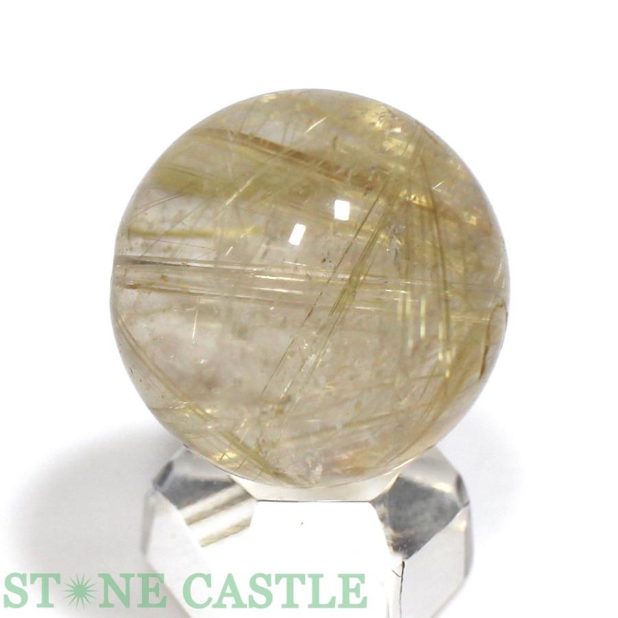 石流通センター 一点物天然石 ビーズ アクセサリー 丸ビーズ 極太タイチンルチルクォーツ (6A) 約20mm [1粒売り] No.06_1