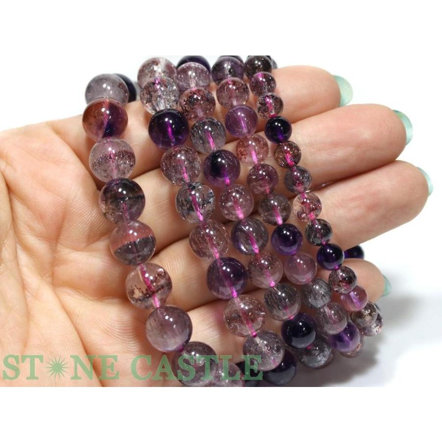 石流通センター 高品質 天然石 ブレスレット スーパーセブン (7A) (約7