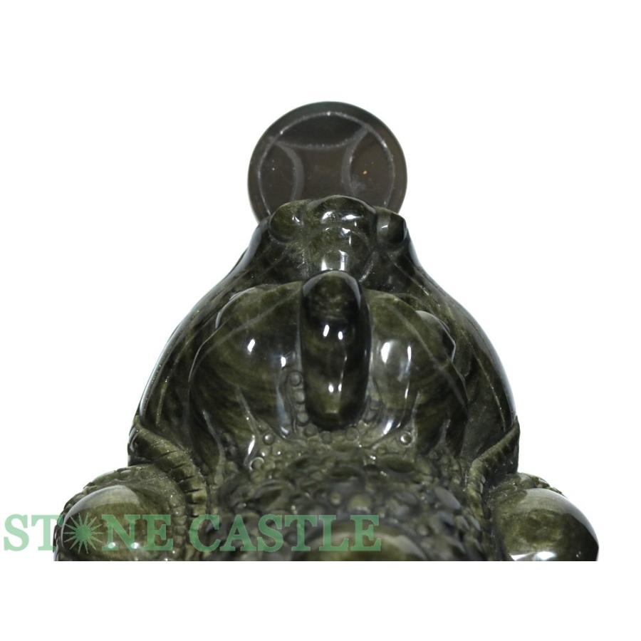 石流通センター 一点物 天然石 彫刻置物 銭蛙(三本足蛙) ゴールデン