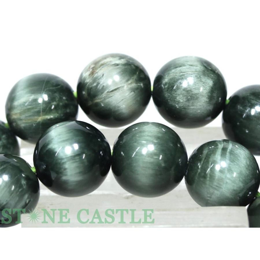石流通センター 高品質 天然石 ブレスレット グリーンルチルキャッツアイ (5A) (約10.5〜11mm) (ケース付) パワーストーンの画像