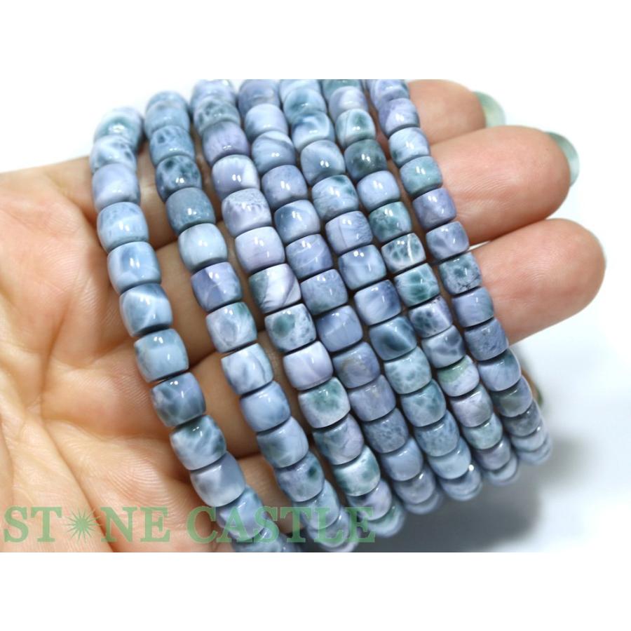 パープルラリマー天然石ブレスレット【高品質】8mm 内径17cm 石