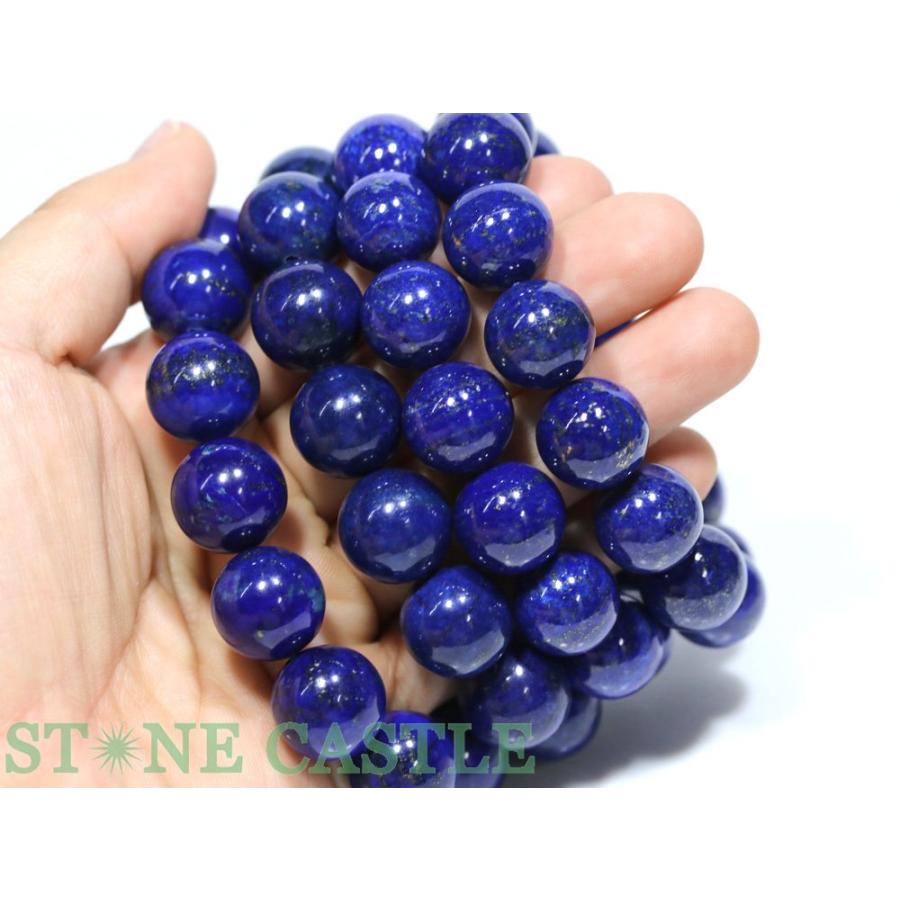 石流通センター 高品質 天然石 ブレスレット ラピスラズリ (6A) (約15〜15.5mm) (ケース付) パワーストーンの画像