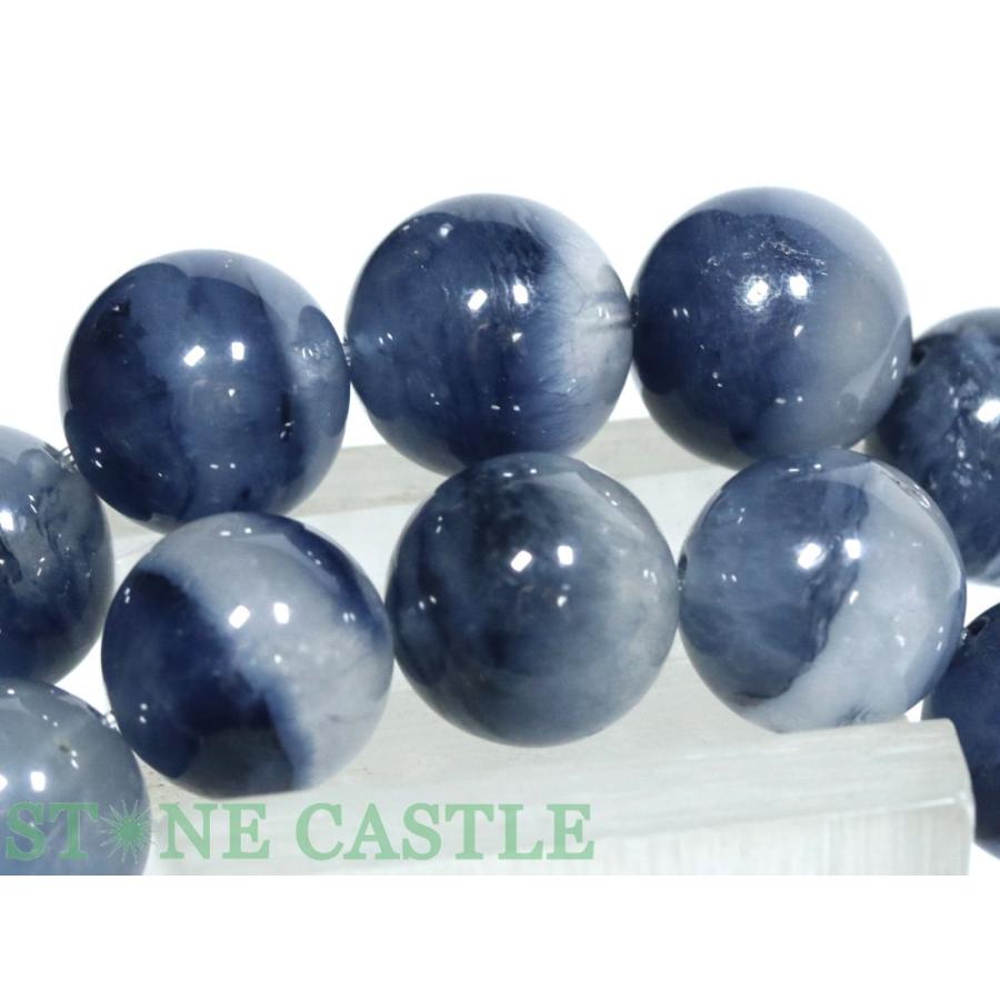 石流通センター 高品質 天然石 ブレスレット ザギマウンテンクォーツ (ブルー) (約12.5〜13mm) (ケース付) パワーストーンの画像