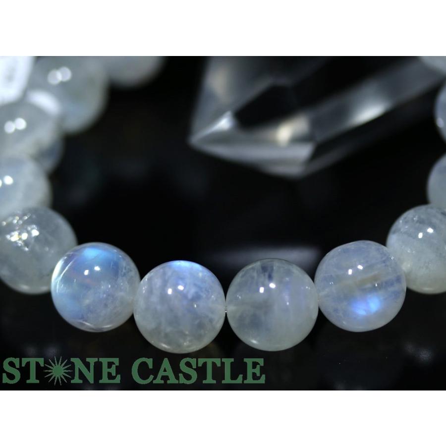 石流通センター 一点物 天然石 ブレスレット ムーンストーン (6A) (約13〜13.5mm) No.01 (ケース付) パワーストーンの画像