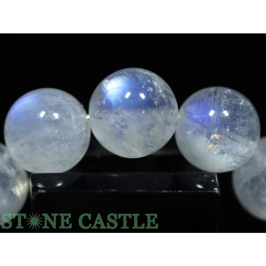石流通センター 一点物 天然石 ブレスレット ムーンストーン (6A) (約13〜13.5mm) No.01 (ケース付) パワーストーンの画像