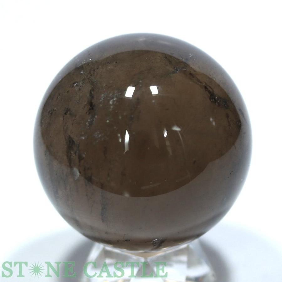 石流通センター 一点物 天然石 置き石 丸玉 スモーキークォーツ (EX) 約53mm No.11 パワーストーン_1