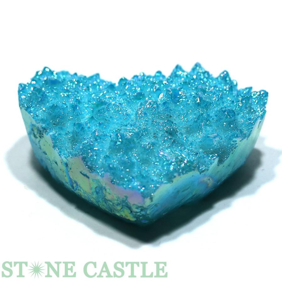 ハート クラスター ブルー パワーストーン アクアオーラ クォーツ 水晶